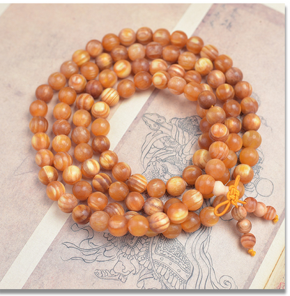 Imperial Blood Dragon Wood 108 Mala 8mm | Full Red Transparency Buddhist Meditation Bracelet